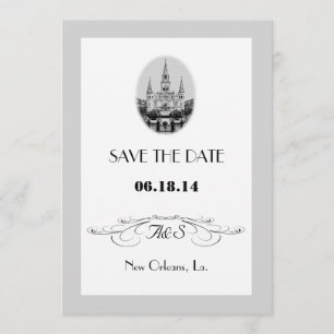 New Orleans Jackson Square Save-the-Date-Karten Einladung
