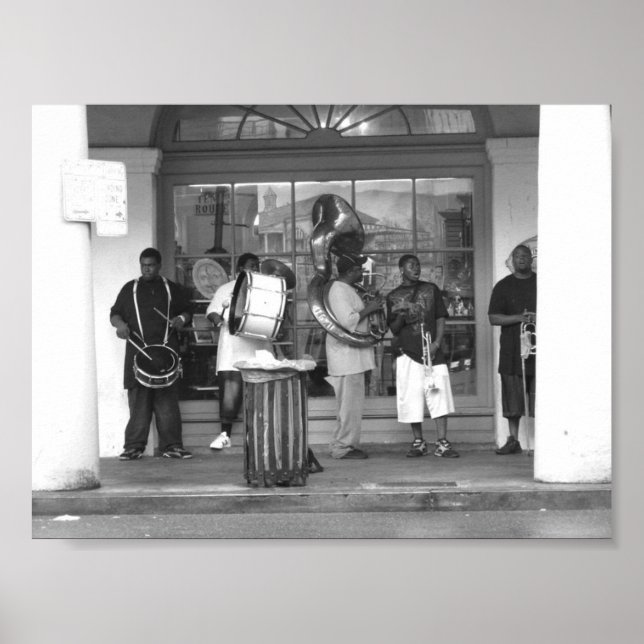 New Orleans Jazz Band Französisch Quarter Fotograf Poster (Vorne)