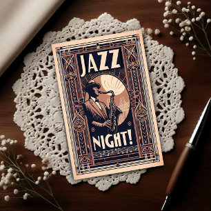 New Orleans Jazz Nacht – Vintage Art Postkarte