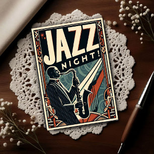 New Orleans Jazz Nacht – Vintage Art Postkarte