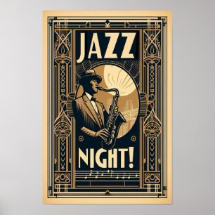 New Orleans Jazz Night - Vintage Kunst Poster