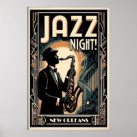 New Orleans Jazz Night - Vintage Kunst