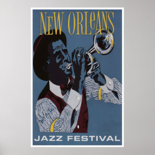 New Orleans Jazz Poster Vintage Reise Kunst Druck