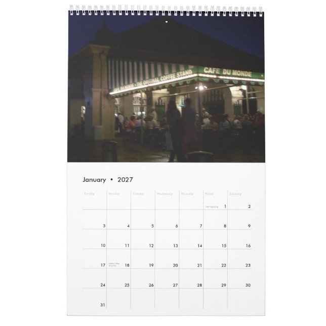 New Orleans, Kalender des französischen (Jan 2027)