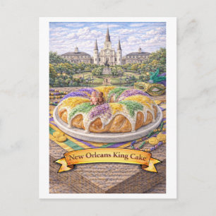 New Orleans King Cake (Amerikanische Lebensmittelr Postkarte