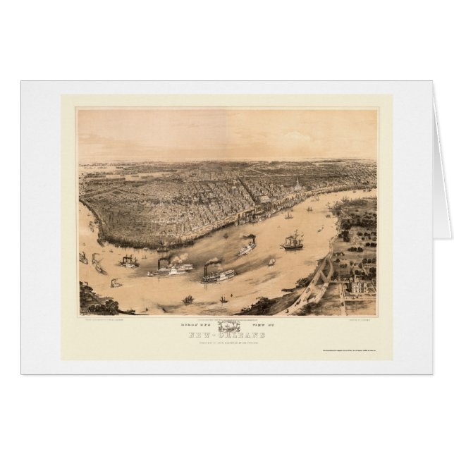 New Orleans, LA panoramische Karte - 1851 (Vorderseite (Horizontal))