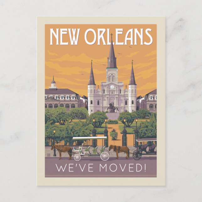 New Orleans, LA | Wir haben uns bewegt Einladungspostkarte (Vorderseite)