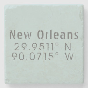 New Orleans Latitude Longitude Steinuntersetzer