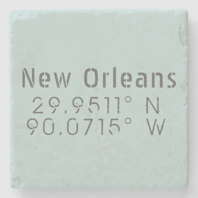 New Orleans Latitude Longitude Steinuntersetzer (Vorderseite)