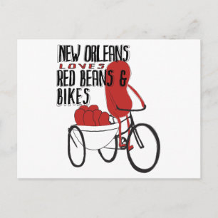 New Orleans Lieben Rote Bohnen und Bikes Postkarte