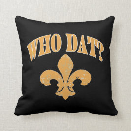 New Orleans Lilie, Black and Gold Kissen