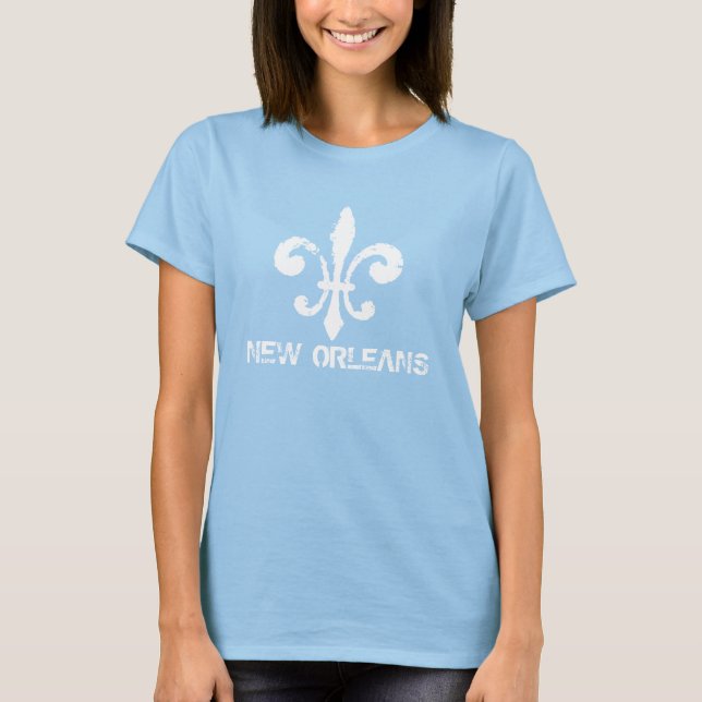 New Orleans Lilie im Weißen T - Shirt (Vorderseite)