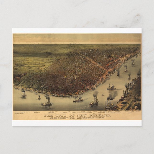 New Orleans, Louisiana 1885 Postkarte (Vorderseite)