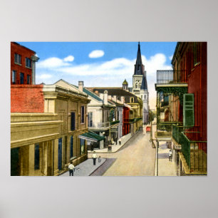 New Orleans Louisiana Chartres Street French Quart Poster