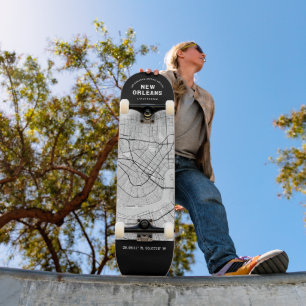 New Orleans, Louisiana City Map Skateboard