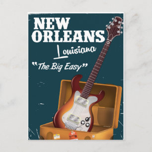 New Orleans Louisiana E-Gitarre Poster Postkarte