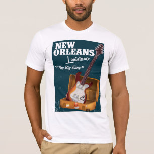 New Orleans Louisiana E-Gitarre Poster T-Shirt