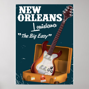 New Orleans Louisiana Electric Gitarrenposter Poster