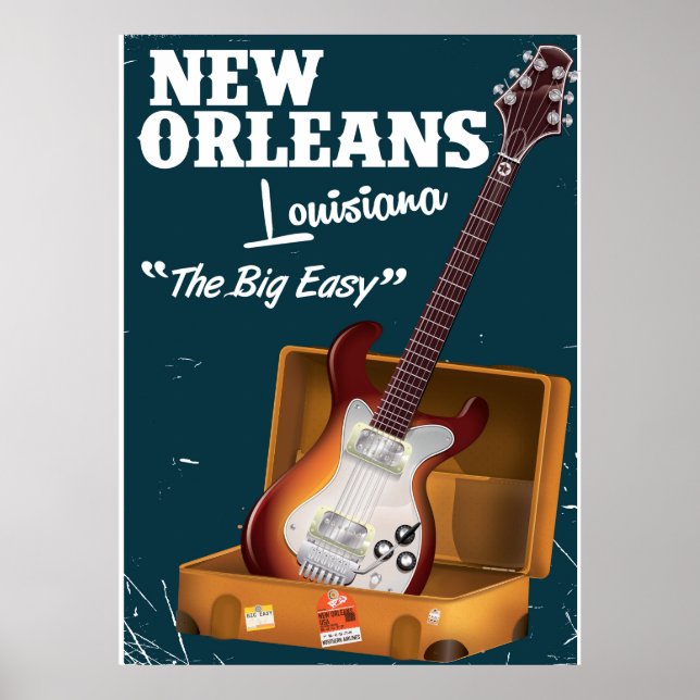 New Orleans Louisiana Electric Gitarrenposter Poster (Vorne)