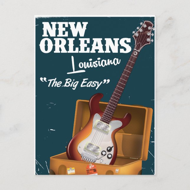 New Orleans Louisiana Electric Gitarrenposter Postkarte (Vorderseite)