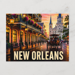 New Orleans Louisiana French Quarter Abend Reise Postkarte