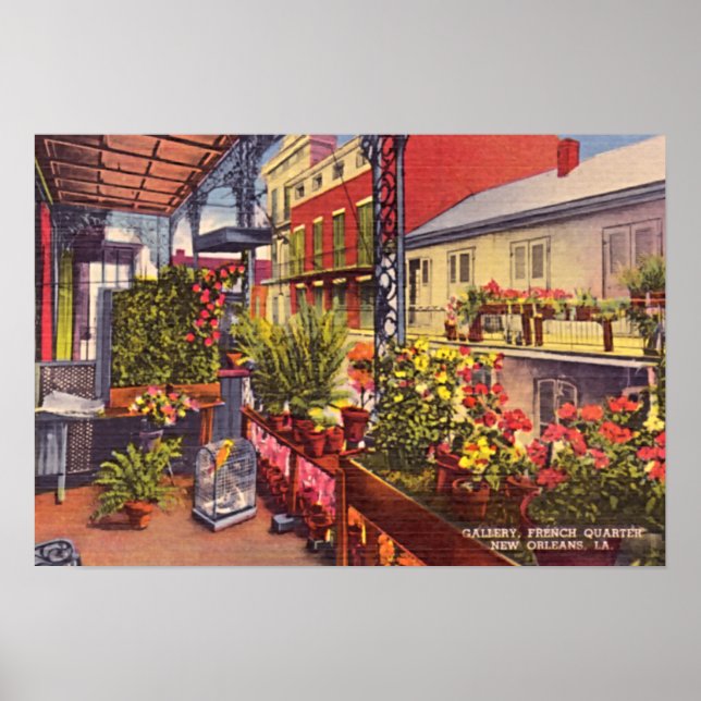 New Orleans Louisiana French Quarter Balcony Poster (Vorne)