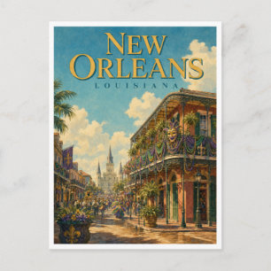New Orleans Louisiana French Quarter GeoSaga Postkarte