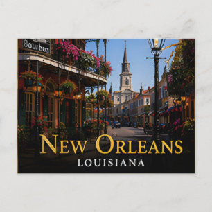 New Orleans Louisiana French Quarter Jazz Reise Postkarte