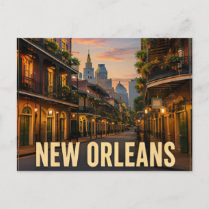 New Orleans Louisiana French Quarter Nachtleben Postkarte