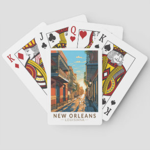 New Orleans Louisiana French Quarter Reise Kunst Spielkarten