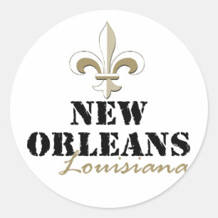New Orleans Louisiana Gold Runder Aufkleber