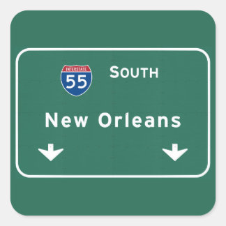 New Orleans Louisiana Interstate Highway Freeway : Quadratischer Aufkleber
