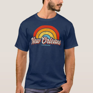 New Orleans Louisiana LA Vintage Regenbogen Retro T-Shirt