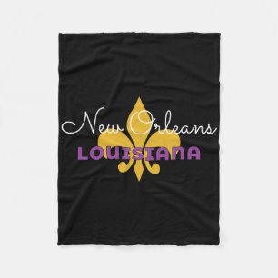 New Orleans Louisiana Mardi Gras 2025 Fleur de Lis Fleecedecke