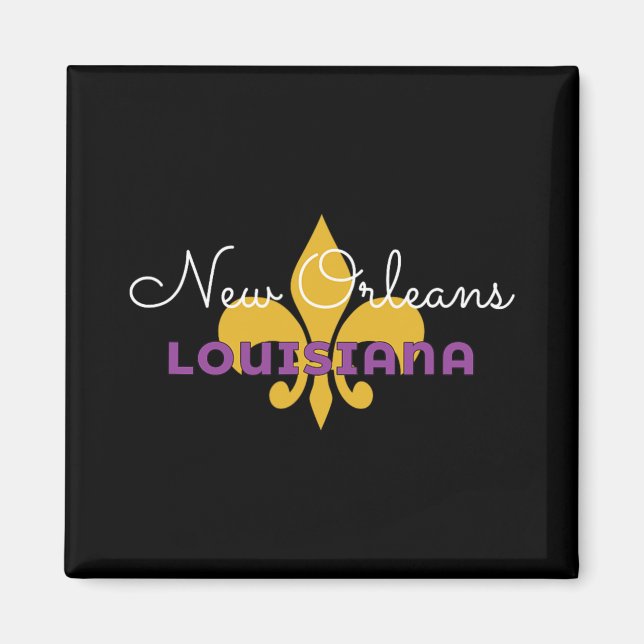 New Orleans Louisiana Mardi Gras 2025 Fleur De Lis Magnet (Vorne)