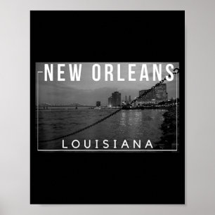 New Orleans Louisiana Mardi Gras 504 Jazz Skyline Poster