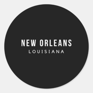 New Orleans Louisiana Mardi Gras 504 Jazz Skyline Runder Aufkleber