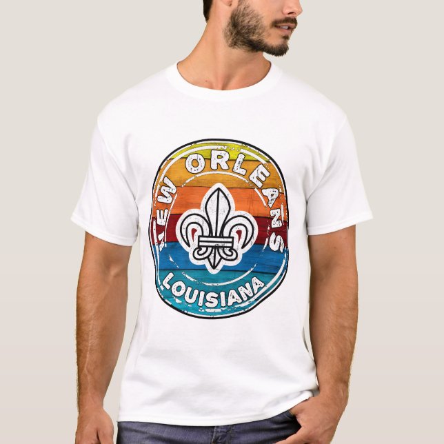New Orleans Louisiana Mardi Gras Fleur De Lis � Sp T-Shirt (Vorderseite)