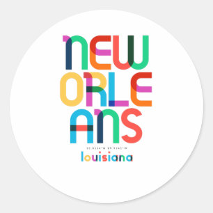 New Orleans Louisiana Mitte des Jahrhunderts, Pop Runder Aufkleber