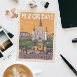 New Orleans, Louisiana Postkarte<br><div class="desc">Anderson Design Group ist eine preisgekrönte Illustrations- und Designfirma in Nashville,  Tennessee. Der Gründer Joel Anderson leitet ein Team talentierter Künstler,  um originale Posterkunst zu kreieren,  die wie Vintage Werbedrucke von den 1920er bis 1960er Jahren aussieht.</div>