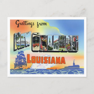 New Orleans, Louisiana Postkarte mit großen Buchst