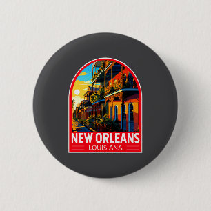 New Orleans Louisiana Reise Kunst Vintage Button