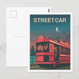 New Orleans Louisiana Reiseort Illustration Postkarte