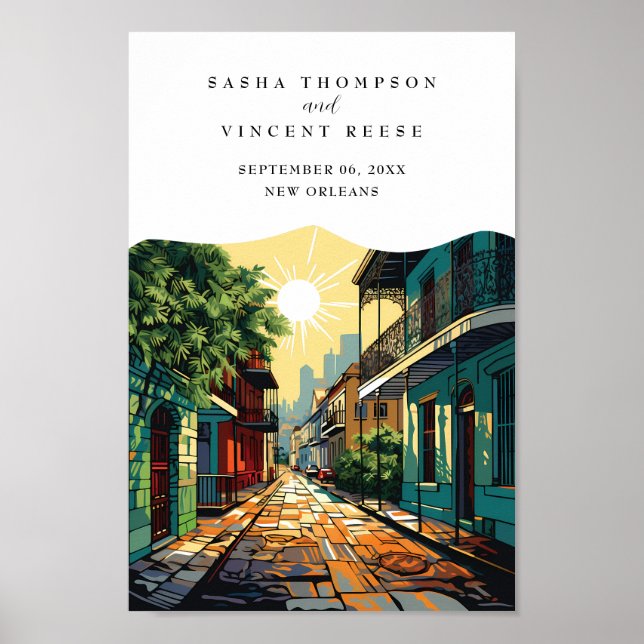 New Orleans Louisiana Retro Poster (Vorne)