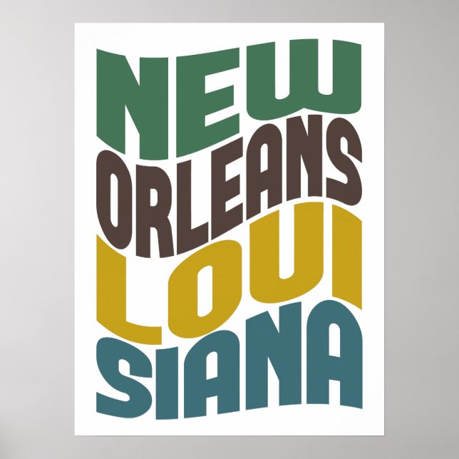 New Orleans Louisiana Retro Wave Poster (Vorne)