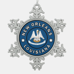 New Orleans Louisiana Schneeflocken Zinn-Ornament