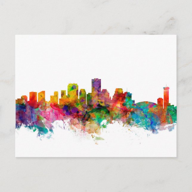 New Orleans Louisiana Skyline Postkarte (Vorderseite)