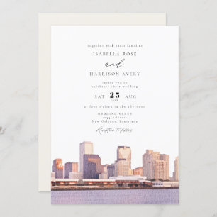 New Orleans Louisiana Skyline Wedding Einladung