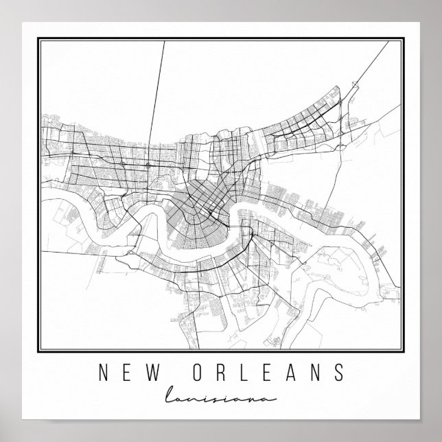 New Orleans Louisiana Street Map Poster (Vorne)