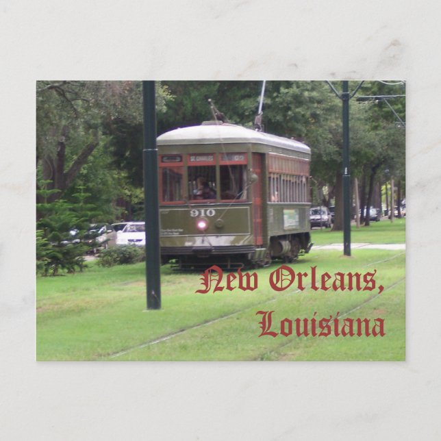 New Orleans, Louisiana Streetcar Postkarte (Vorderseite)